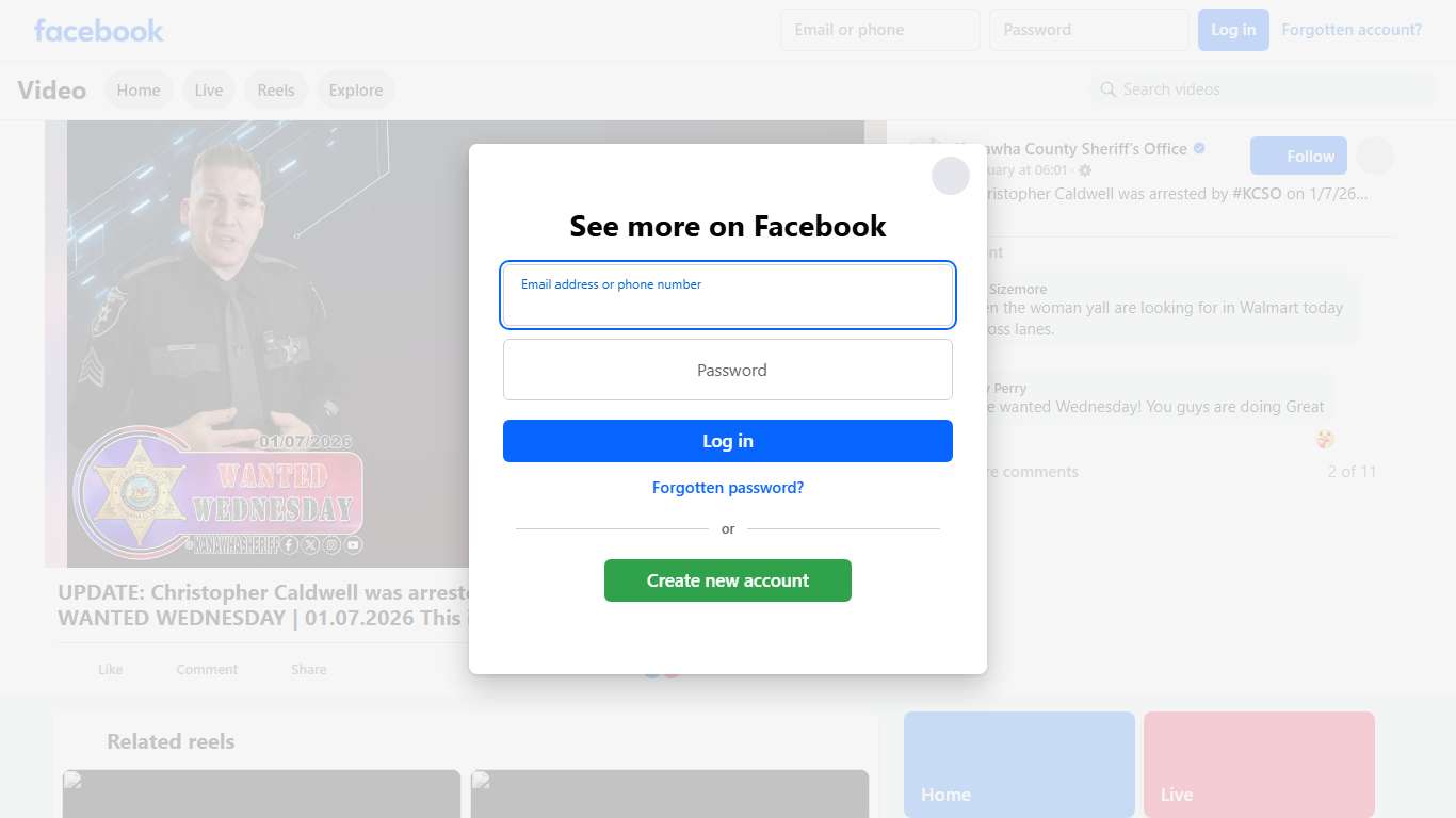 UPDATE: Christopher Caldwell was arrested by #KCSO on 1/7/26 WANTED WEDNESDAY 01.07.2026 This is our first Wanted Wednesday of 2026, and before we get into this week’s suspects, here’s what your help accomplished last year: In 2025, Wanted Wednesday produced 35 videos, led to 55 arrests, and reached over 1.5 million views. That doesn’t include the missing people located, stolen vehicles recovered, and unknown suspects identified because citizens stepped up with information. That’s community poli